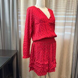- Rails Jasmine Scarlet White Polka Dot Dress Elastic Waist Layers SMALL - P2023